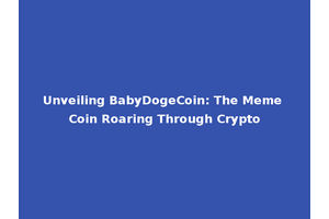 Unveiling BabyDogeCoin: The Meme Coin Roaring Through Crypto