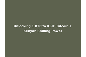 Unlocking 1 BTC to KSH: Bitcoin's Kenyan Shilling Power