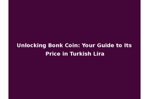Unlocking Bonk Coin: Your Guide to Its Price in Turkish Lira