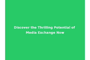 Discover the Thrilling Potential of Media Exchange Now