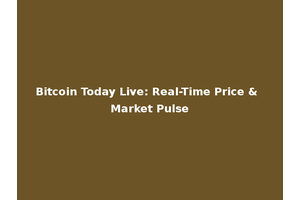 Bitcoin Today Live: Real-Time Price & Market Pulse