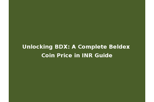 Unlocking BDX: A Complete Beldex Coin Price in INR Guide