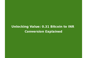 Unlocking Value: 0.31 Bitcoin to INR Conversion Explained