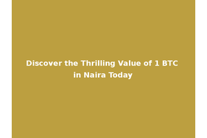 Discover the Thrilling Value of 1 BTC in Naira Today
