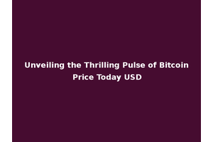 Unveiling the Thrilling Pulse of Bitcoin Price Today USD