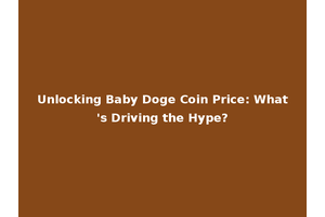 Unlocking Baby Doge Coin Price: What's Driving the Hype?