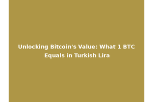 Unlocking Bitcoin's Value: What 1 BTC Equals in Turkish Lira