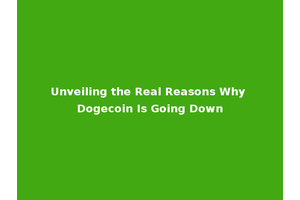 Unveiling the Real Reasons Why Dogecoin Is Going Down