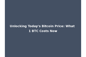 Unlocking Today's Bitcoin Price: What 1 BTC Costs Now
