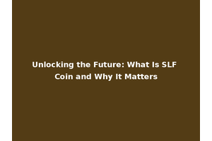 Unlocking the Future: What Is SLF Coin and Why It Matters