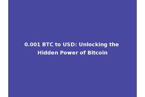 0.001 BTC to USD: Unlocking the Hidden Power of Bitcoin