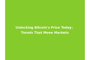 Unlocking Bitcoin's Price Today: Trends That Move Markets