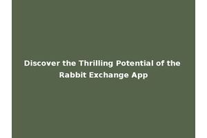 Discover the Thrilling Potential of the Rabbit Exchange App