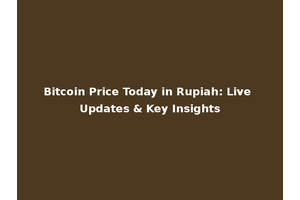 Bitcoin Price Today in Rupiah: Live Updates & Key Insights