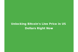 Unlocking Bitcoin's Live Price in US Dollars Right Now