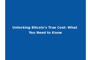 Unlocking Bitcoin's True Cost: What You Need to Know