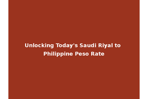 Unlocking Today's Saudi Riyal to Philippine Peso Rate
