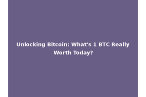 Unlocking Bitcoin: What's 1 BTC Really Worth Today?