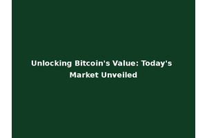 Unlocking Bitcoin's Value: Today's Market Unveiled