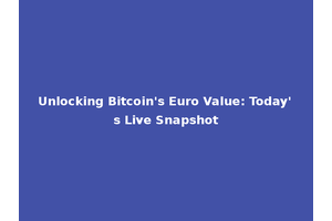 Unlocking Bitcoin's Euro Value: Today's Live Snapshot