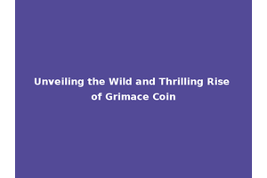 Unveiling the Wild and Thrilling Rise of Grimace Coin