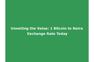 Unveiling the Value: 1 Bitcoin to Naira Exchange Rate Today