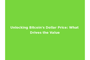 Unlocking Bitcoin's Dollar Price: What Drives the Value