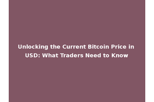 Unlocking the Current Bitcoin Price in USD: What Traders Need to Know