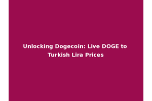 Unlocking Dogecoin: Live DOGE to Turkish Lira Prices