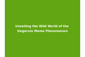 Unveiling the Wild World of the Dogecoin Meme Phenomenon