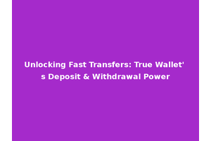 Unlocking Fast Transfers: True Wallet's Deposit & Withdrawal Power