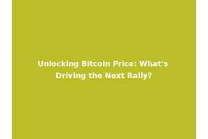 Unlocking Bitcoin Price: What's Driving the Next Rally?
