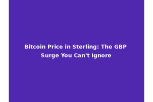 Bitcoin Price in Sterling: The GBP Surge You Can't Ignore