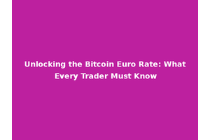 Unlocking the Bitcoin Euro Rate: What Every Trader Must Know