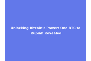 Unlocking Bitcoin's Power: One BTC to Rupiah Revealed
