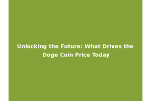 Unlocking the Future: What Drives the Doge Coin Price Today