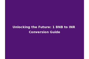 Unlocking the Future: 1 BNB to INR Conversion Guide