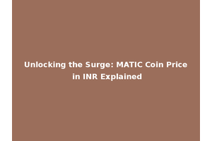 Unlocking the Surge: MATIC Coin Price in INR Explained
