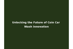 Unlocking the Future of Coin Car Wash Innovation